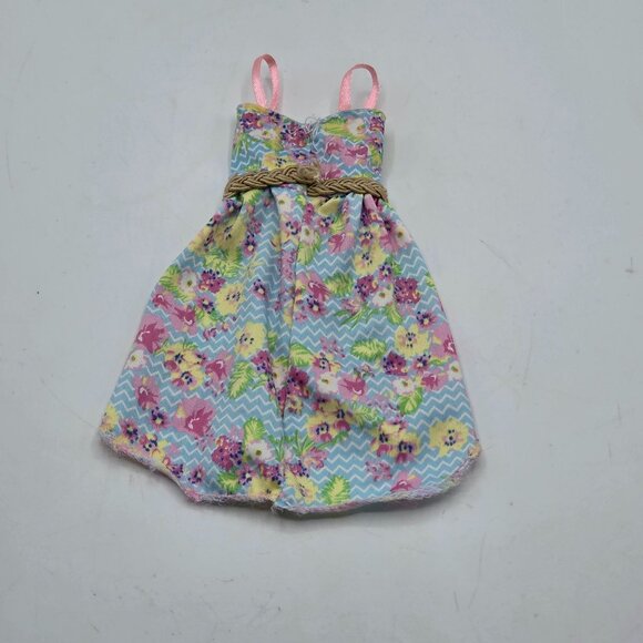 Floral & Chevron Doll Dress For 11.5" Fashion Dolls With Belt - Picture 4 of 7